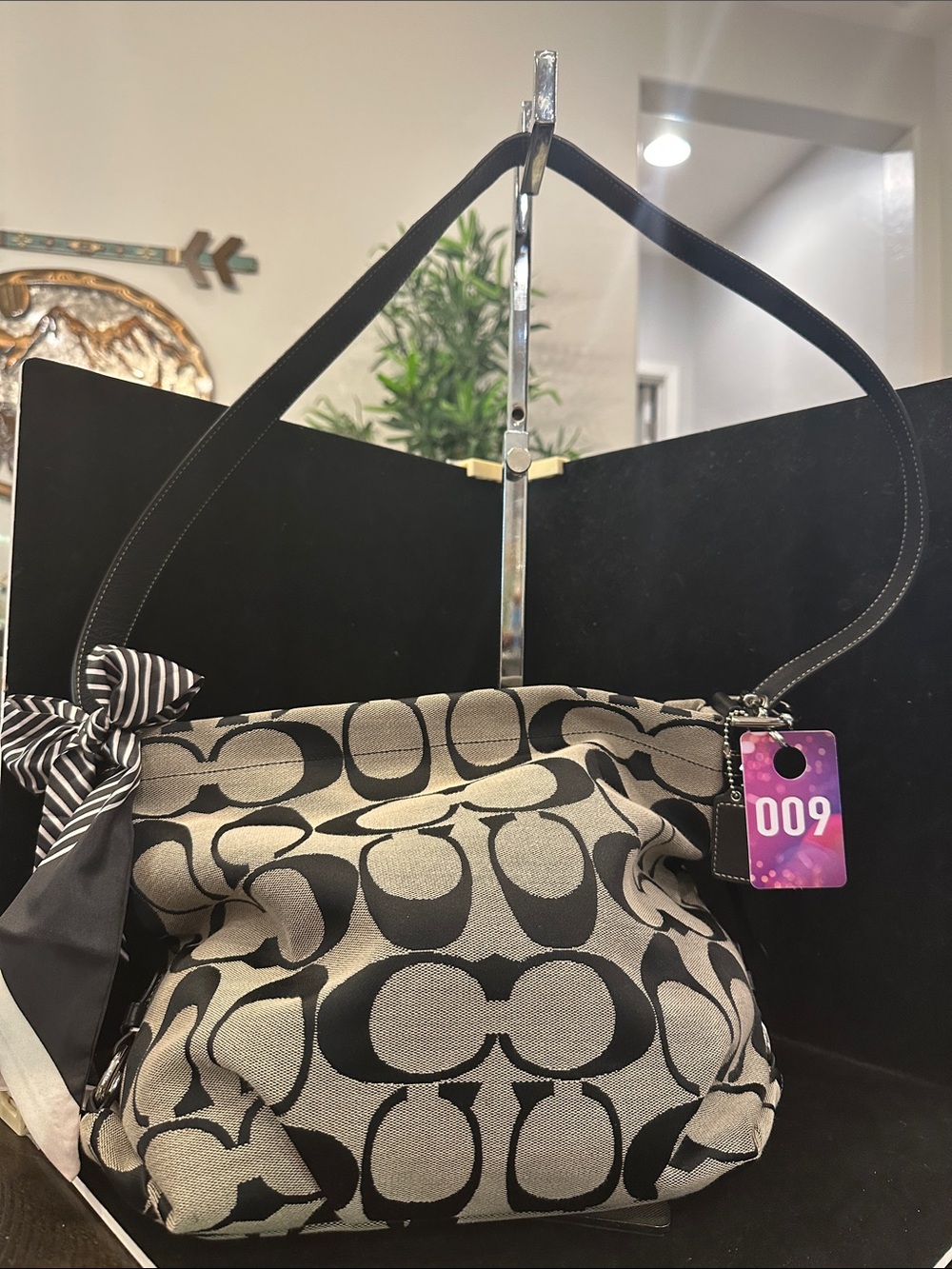 Coach #009 2012  Signature Jacquard Shoulder Bag & Wallet Set